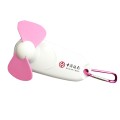 Hand fan with LED light carabiner